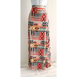 Hot Kiss Multi Color Geometric Maxi Skirt S/M